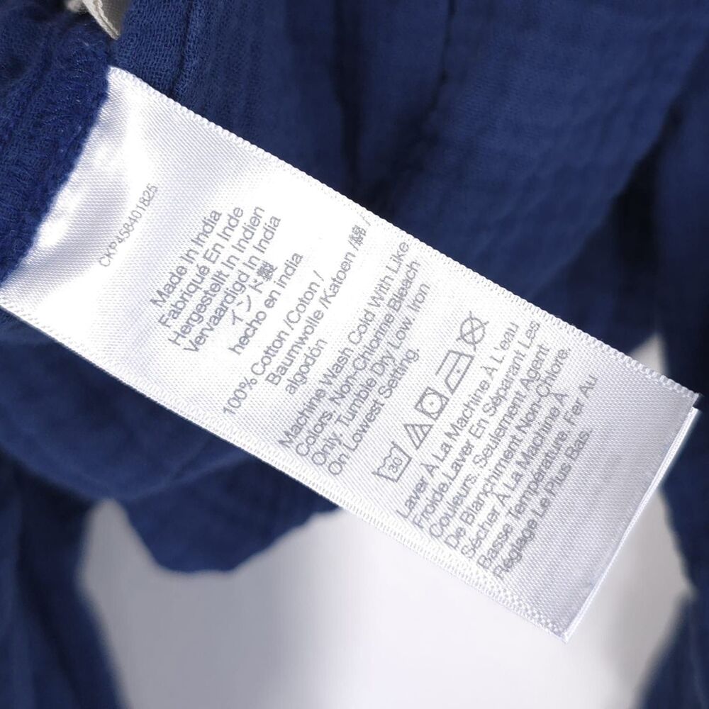 MADEWEL Blue 100% Cotton Jumpsuit Utility Button Front Pockets Women's 14 - Picture 12 of 15